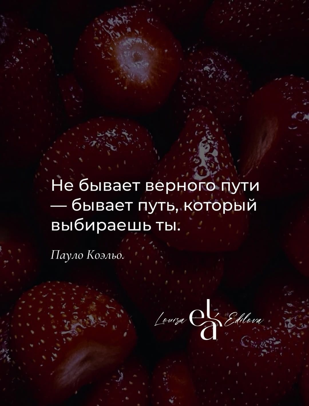 Не бывает верного пути — бывает путь, который выбираешь ты. Пауло Коэльо. Louiza Edilova