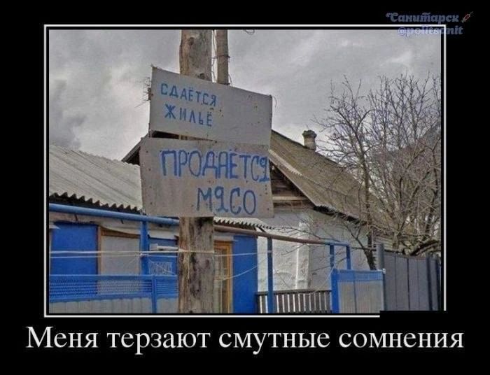 Сдается жилье. Продается мясо. Меня терзают смутные сомнения.