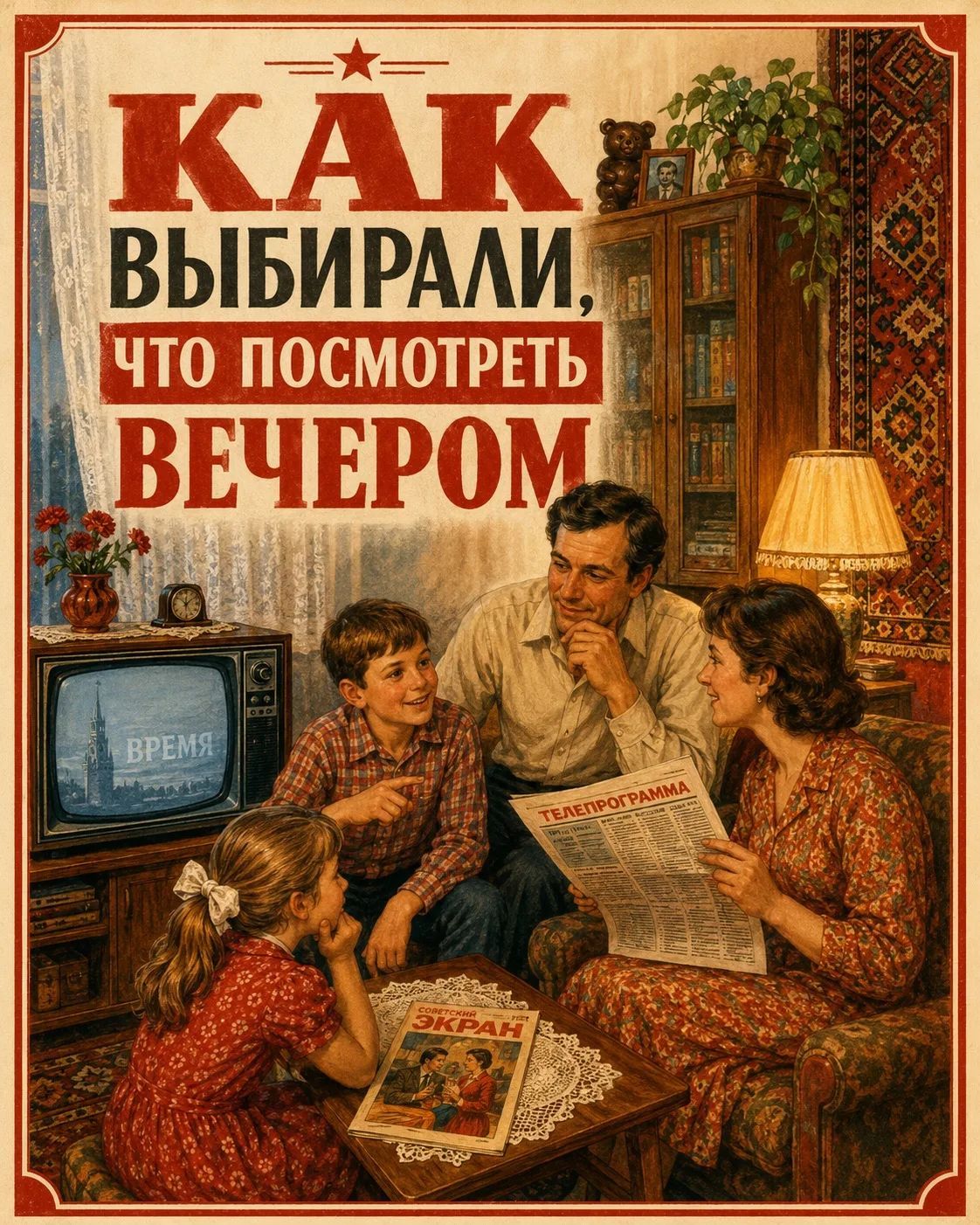 КАК ВЫБИРАЛИ, ЧТО ПОСМОТРЕТЬ ВЕЧЕРОМ. ВРЕМЯ. ТЕЛЕПРОГРАММА. СОВЕТСКИЙ ЭКРАН.