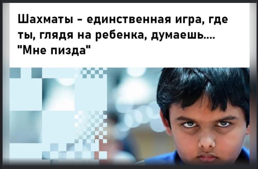 Шахматы - единственная игра, где ты, глядя на ребенка, думаешь... 