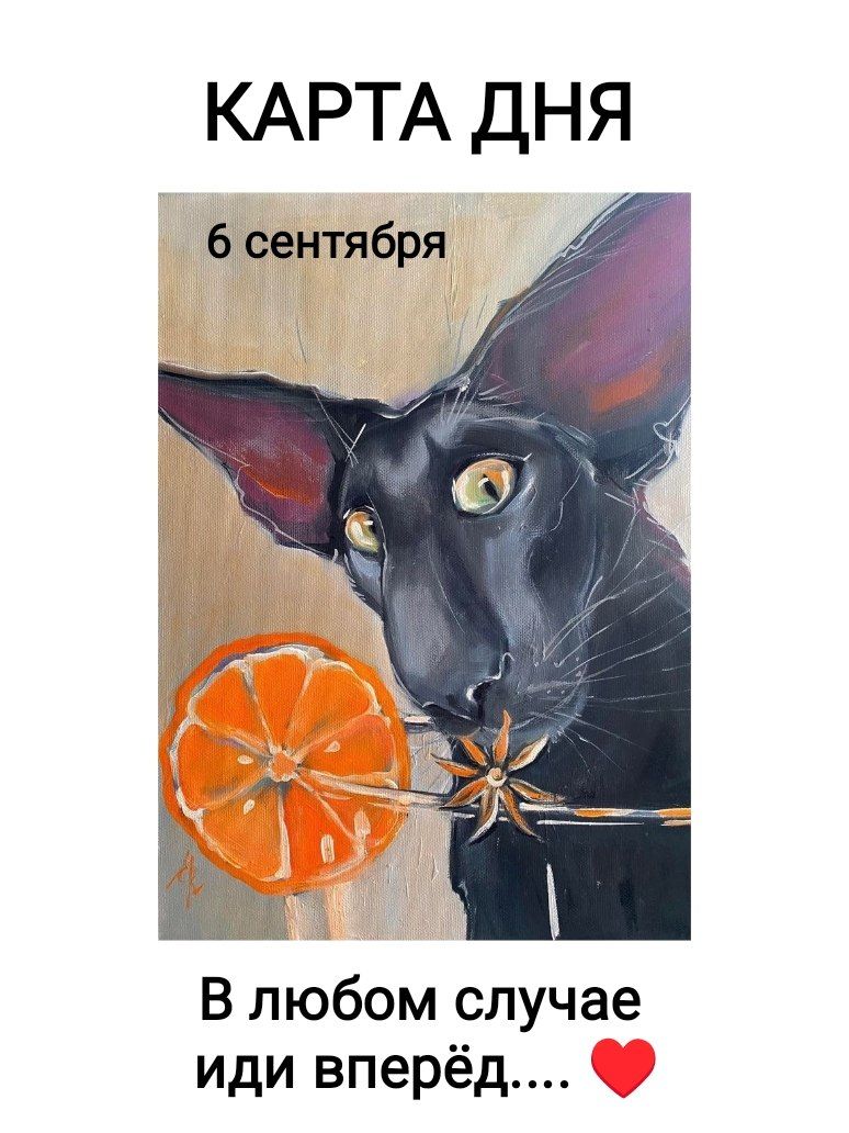 КАРТА ДНЯ 6 сентября В любом случае иди вперед....