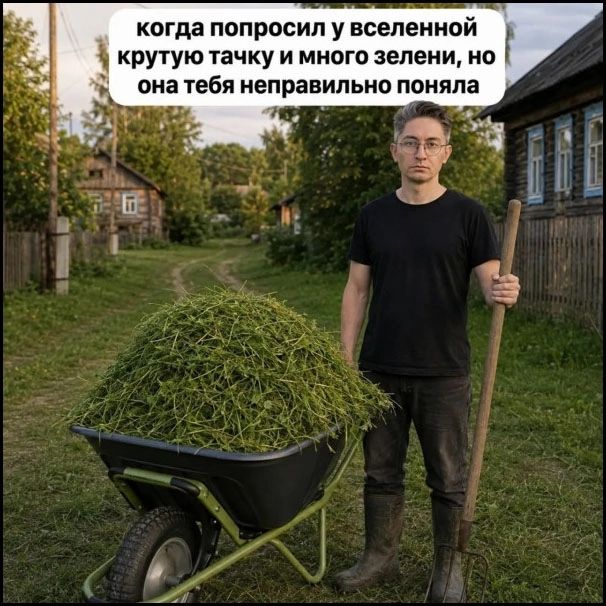 когда попросил у вселенной крутую тачку и много зелени, но она тебя неправильно поняла