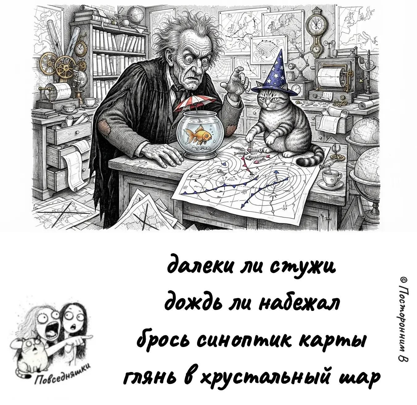 далеки ли стужи дождь ли набежал брось синоптик карты глянь в хрустальный шар Повседневники © Посторонним в