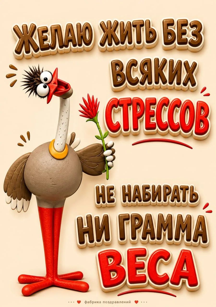 ЖЕЛАЮ ЖИТЬ БЕЗ ВСЯКИХ СТРЕССОВ НЕ НАБИРАТЬ НИ ГРАММА ВЕСА