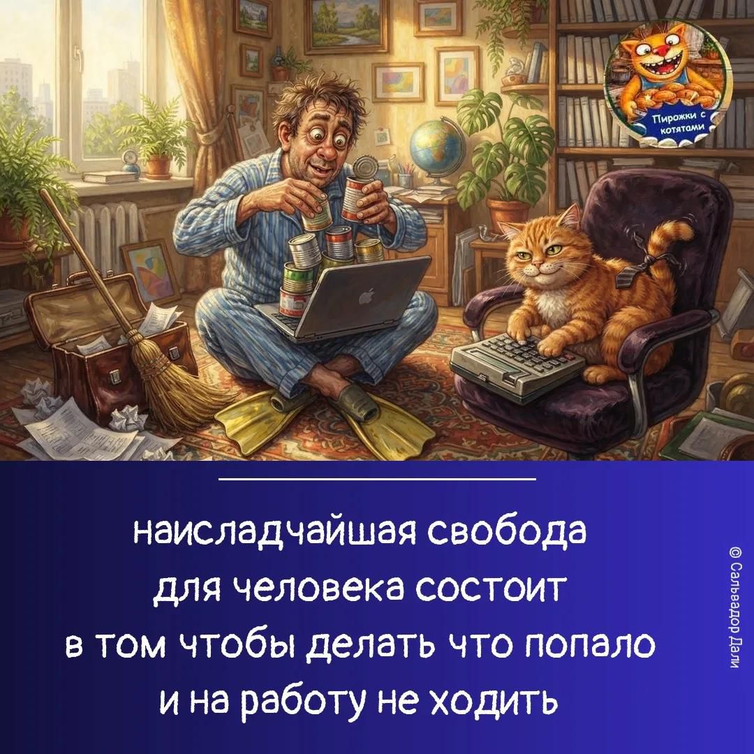 наисладчайшая свобода для человека состоит в том чтобы делать что попало и на работу не ходить Пирожки с котятами