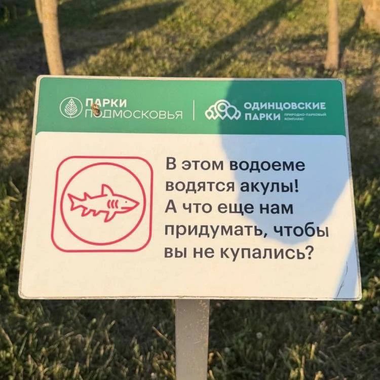 ПАРКИ ПОДМОСКОВЬЯ ОДИНЦОВСКИЕ ПАРКИ ПРИРОДНО-ПАРКОВЫЙ КОМПЛЕКС В этом водоеме водятся акулы! А что еще нам придумать, чтобы вы не купались?