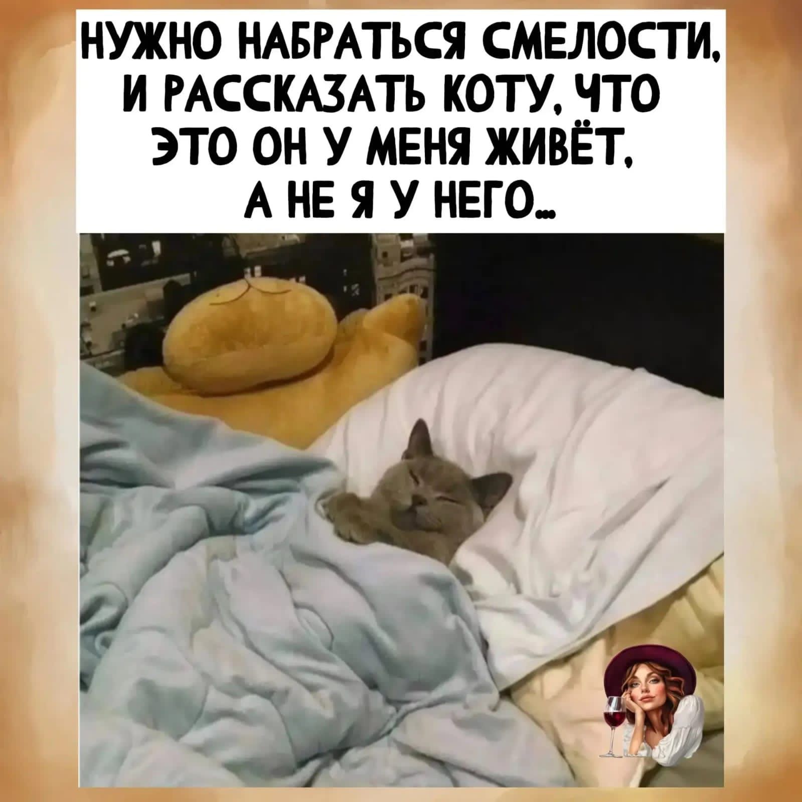 НУЖНО НАБРАТЬСЯ СМЕЛОСТИ, И РАССКАЗАТЬ КОТУ, ЧТО ЭТО ОН У МЕНЯ ЖИВЁТ, А НЕ Я У НЕГО...