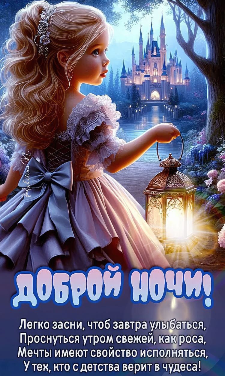 ДОБРОЙ НОЧИ! Легко засни, чтоб завтра улыбаться, Проснуться утром свежей, как роса, Мечты имеют свойство исполняться, У тех, кто с детства верит в чудеса!