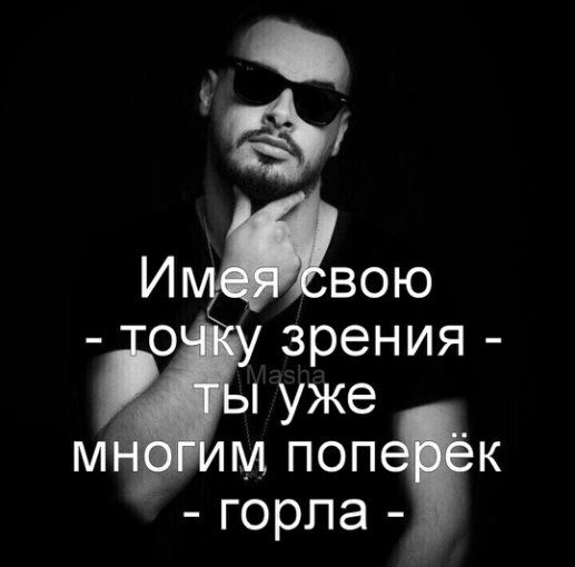 Имея свою - точку зрения - ты уже многим поперёк - горла -