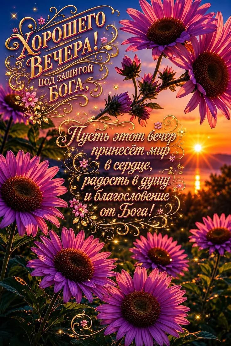 ХОРОШЕГО ВЕЧЕРА! ПОД ЗАЩИТОЙ БОГА. Пусть этот вечер принесёт мир в сердце, радость в душу и благословение от Бога!