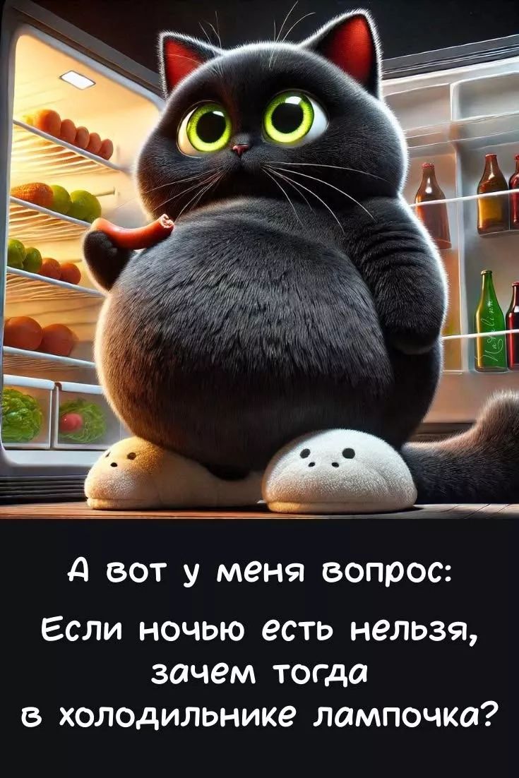 А вот у меня вопрос: Если ночью есть нельзя, зачем тогда в холодильнике лампочка?