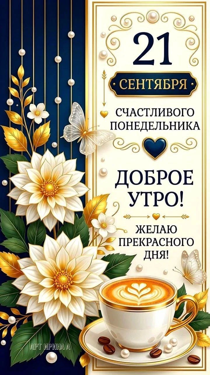 21 СЕНТЯБРЯ СЧАСТЛИВОГО ПОНЕДЕЛЬНИКА ДОБРОЕ УТРО! ЖЕЛАЮ ПРЕКРАСНОГО ДНЯ! АРТ ИРИНА А