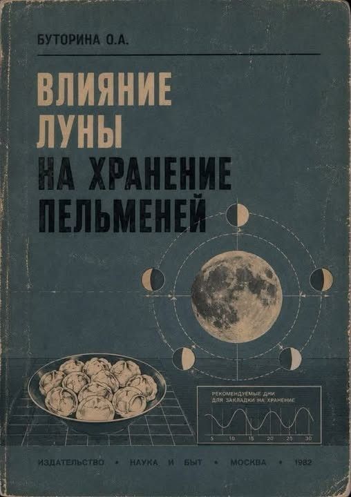 БУТОРИНА О.А. ВЛИЯНИЕ ЛУНЫ НА ХРАНЕНИЕ ПЕЛЬМЕНЕЙ ИЗДАТЕЛЬСТВО НАУКА И БЫТ МОСКВА 1982