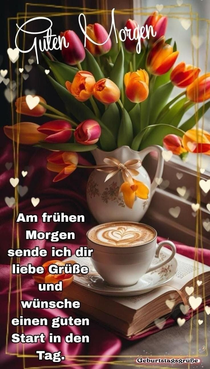 Guten Morgen Am frühen Morgen sende ich dir liebe Grüße und wünsche einen guten Start in den Tag. Geburtstagsgrüße