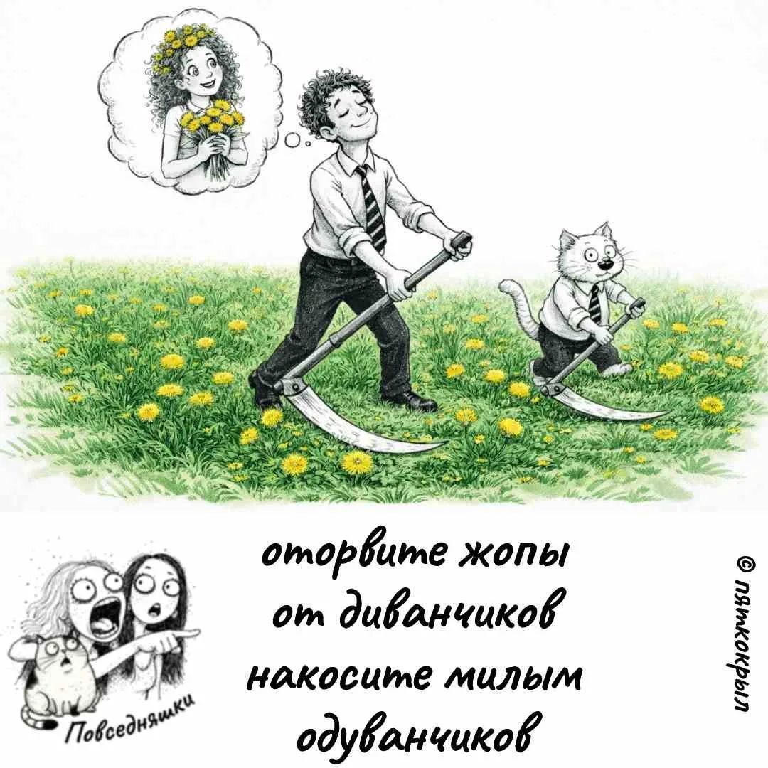 оторвите жопы от диванчиков накосите милым одуванчиков