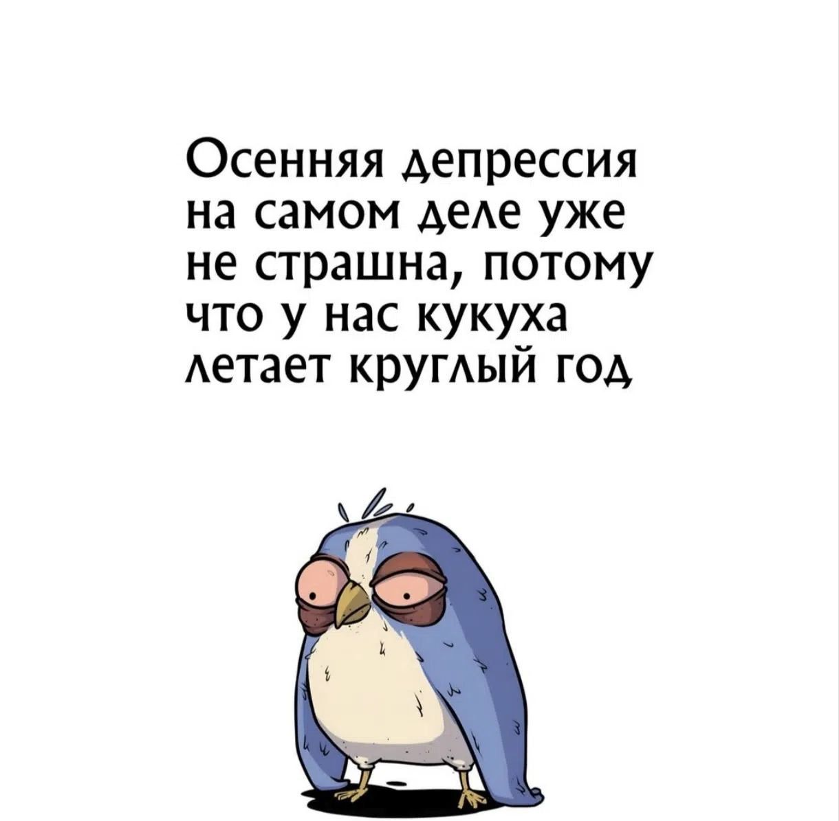 Осенняя депрессия на самом деле уже не страшна, потому что у нас кукуха летает круглый год
