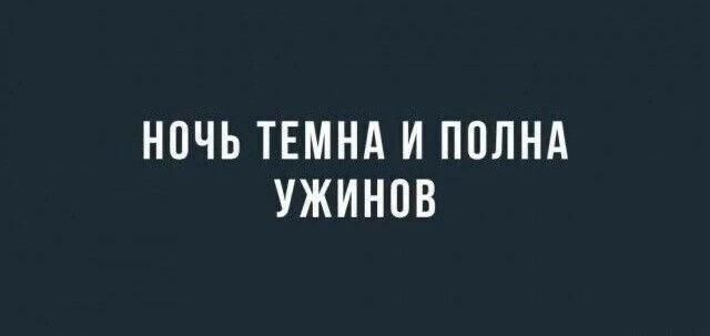 НОЧЬ ТЕМНА И ПОЛНА УЖИНОВ