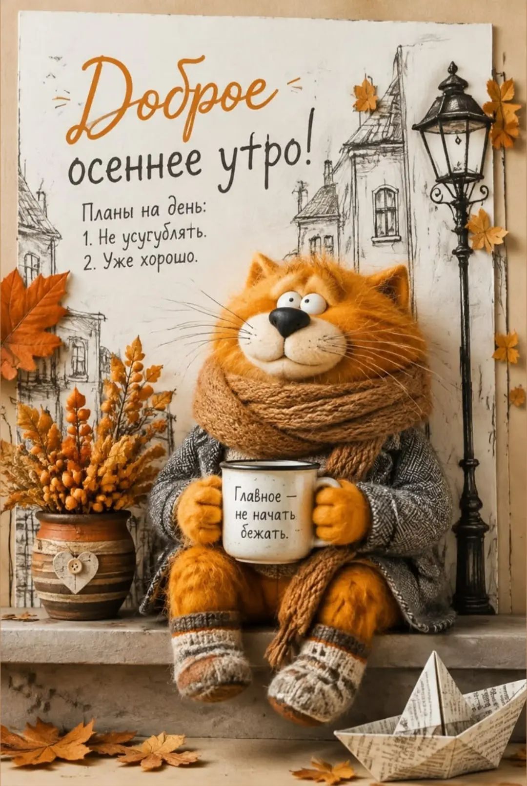 Доброе осеннее утро! Планы на день: 1. Не усугублять. 2. Уже хорошо. Главное - не начать бежать.
