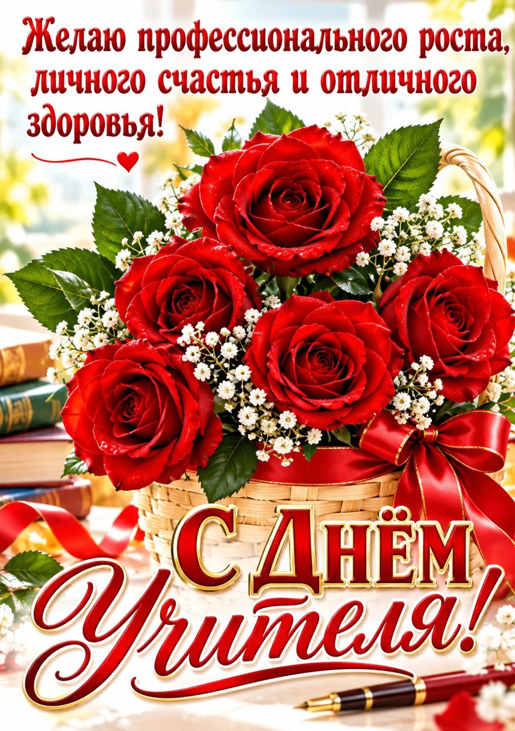 Желаю профессионального роста, личного счастья и отличного здоровья! С ДНЁМ УЧИТЕЛЯ!