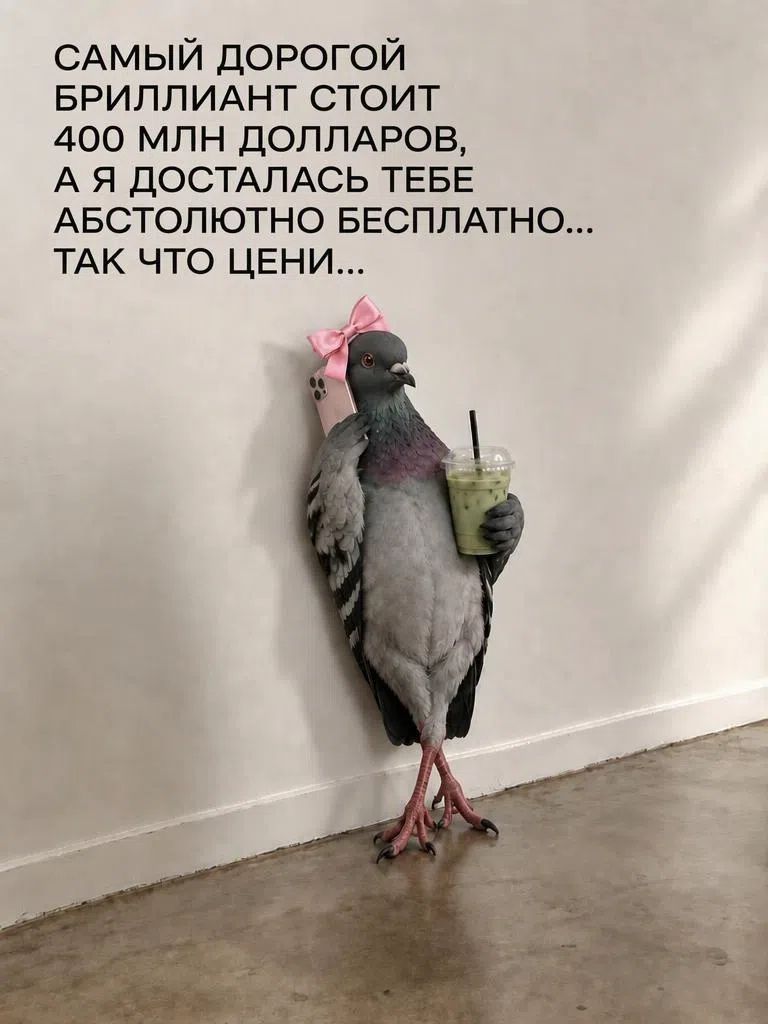 САМЫЙ ДОРОГОЙ БРИЛЛИАНТ СТОИТ 400 МЛН ДОЛЛАРОВ, А Я ДОСТАЛАСЬ ТЕБЕ АБСТОЛЮТНО БЕСПЛАТНО... ТАК ЧТО ЦЕНИ...