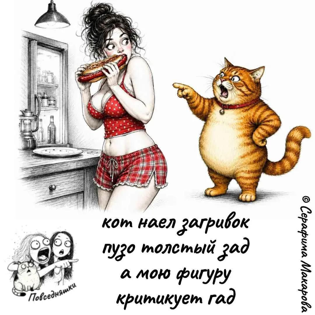 кот наел загривок пузо толстый зад а мою фигуру критикует гад