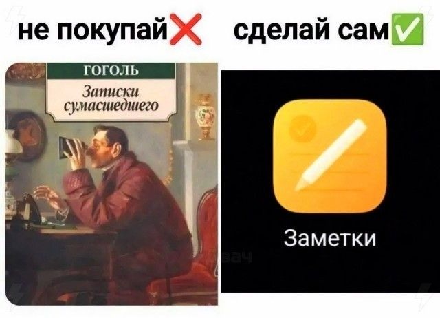не покупай ❌ сделай сам ✅ ГОГОЛЬ Записки сумасшедшего Заметки