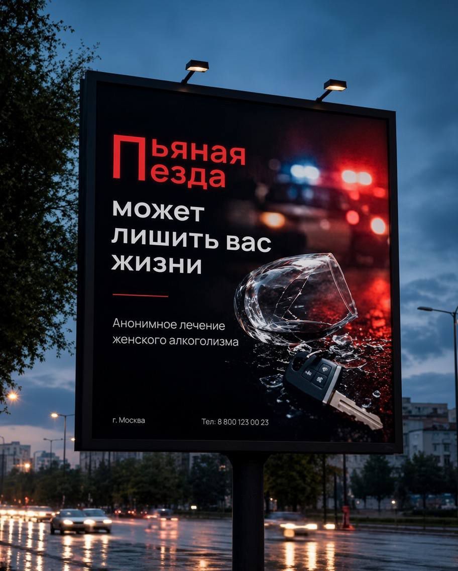 Пьяная езда может лишить вас жизни. Анонимное лечение женского алкоголизма. г. Москва. Тел: 8 800 123 00 23