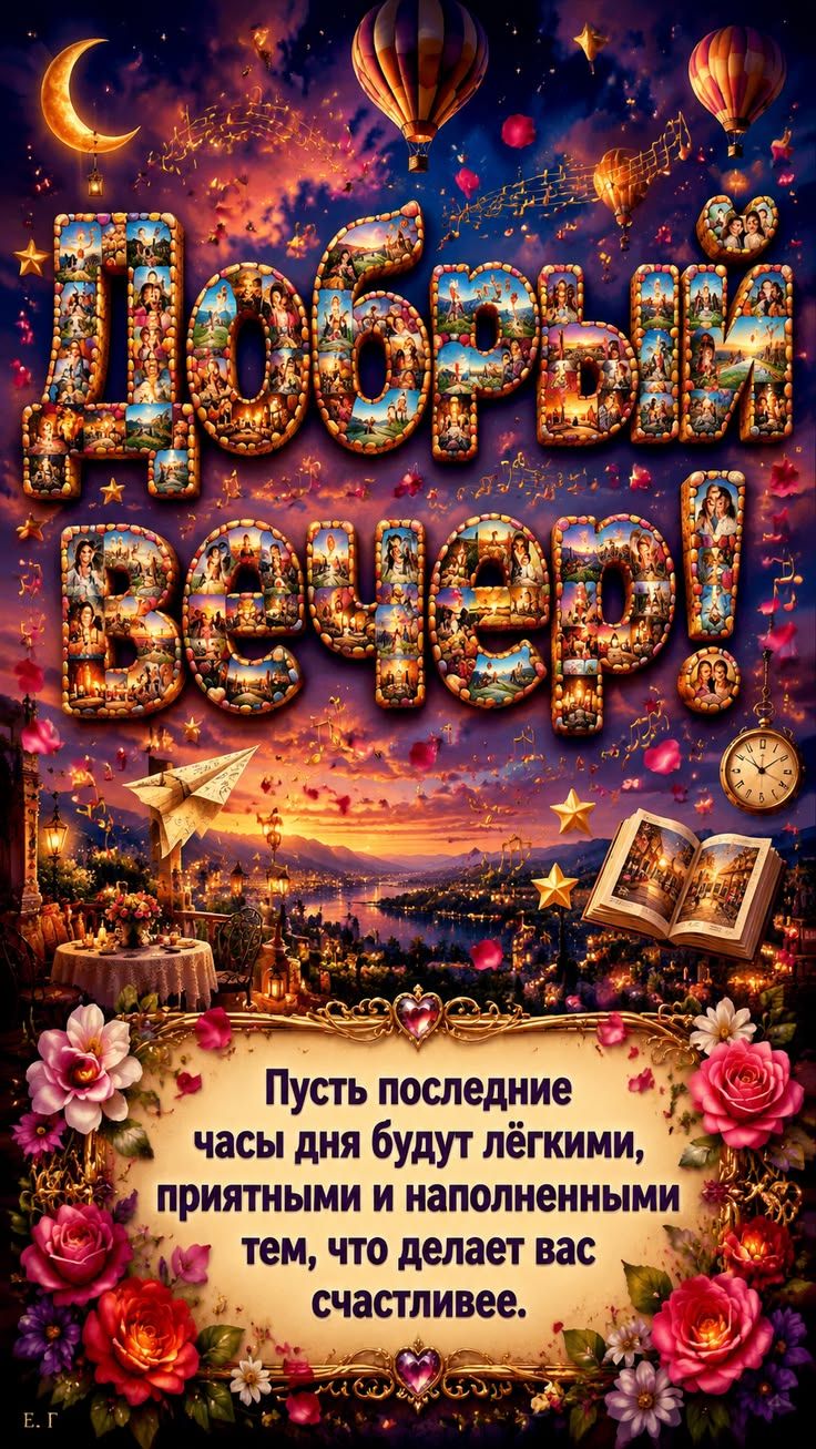 Добрый Вечер! Пусть последние часы дня будут лёгкими, приятными и наполненными тем, что делает вас счастливее.