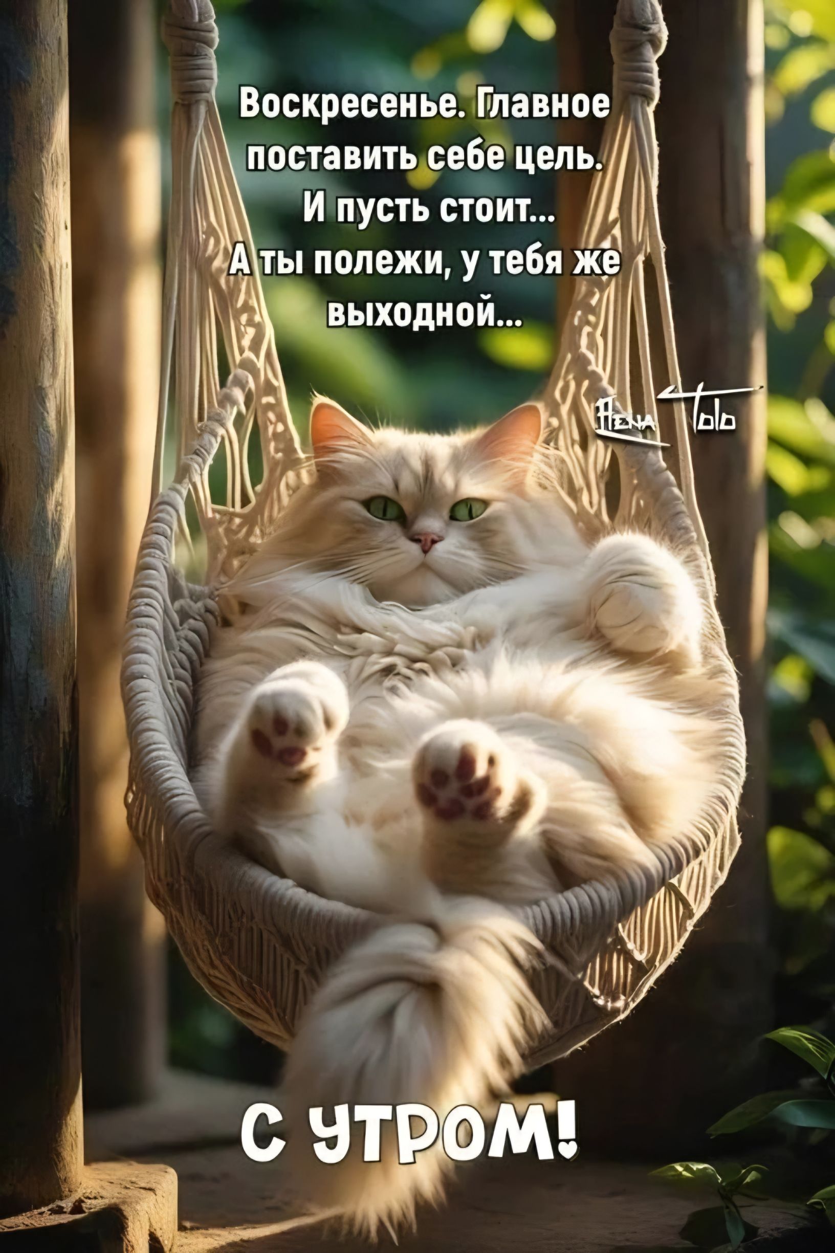 Воскресенье. Главное поставить себе цель. И пусть стоит... А ты полежи, у тебя же выходной... С УТРОМ!