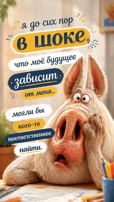 Я до сих пор в шоке, что моё будущее зависит от меня.. могли бы кого-то поответственнее найти.