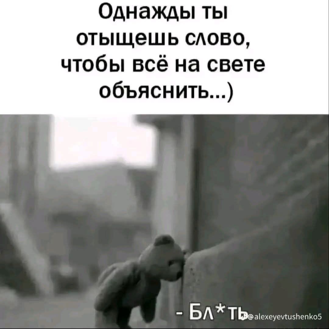 Однажды ты отыщешь слово, чтобы всё на свете объяснить... - Бл*ть
