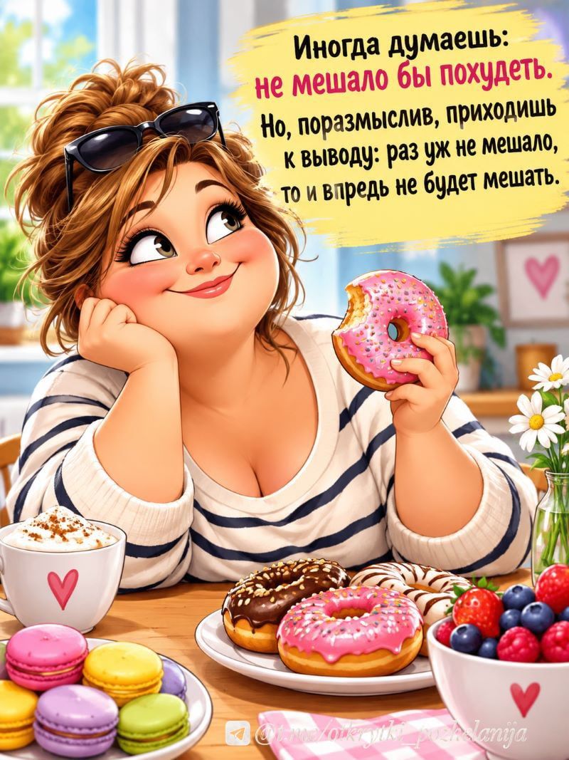 Иногда думаешь: не мешало бы похудеть. Но, поразмыслив, приходишь к выводу: раз уж не мешало, то и впредь не будет мешать.