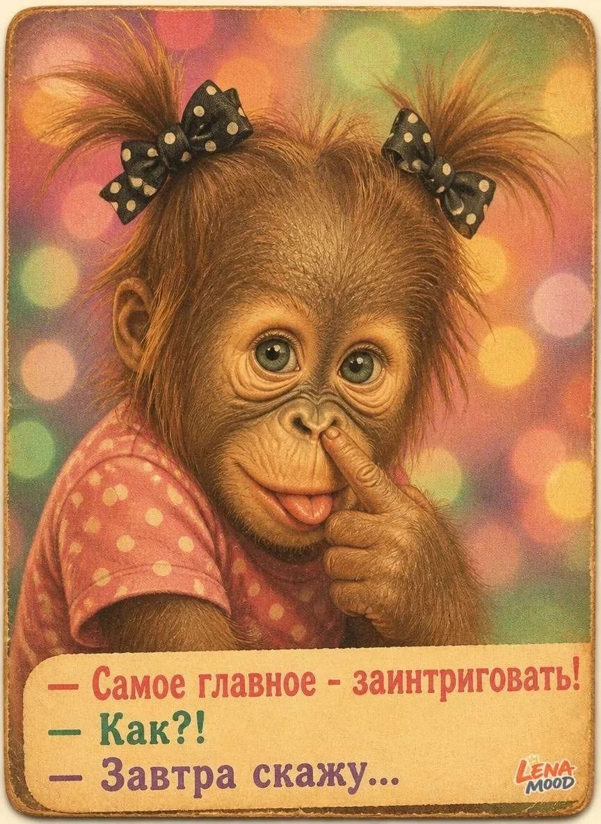 — Самое главное — заинтриговать!
— Как?!
— Завтра скажу...