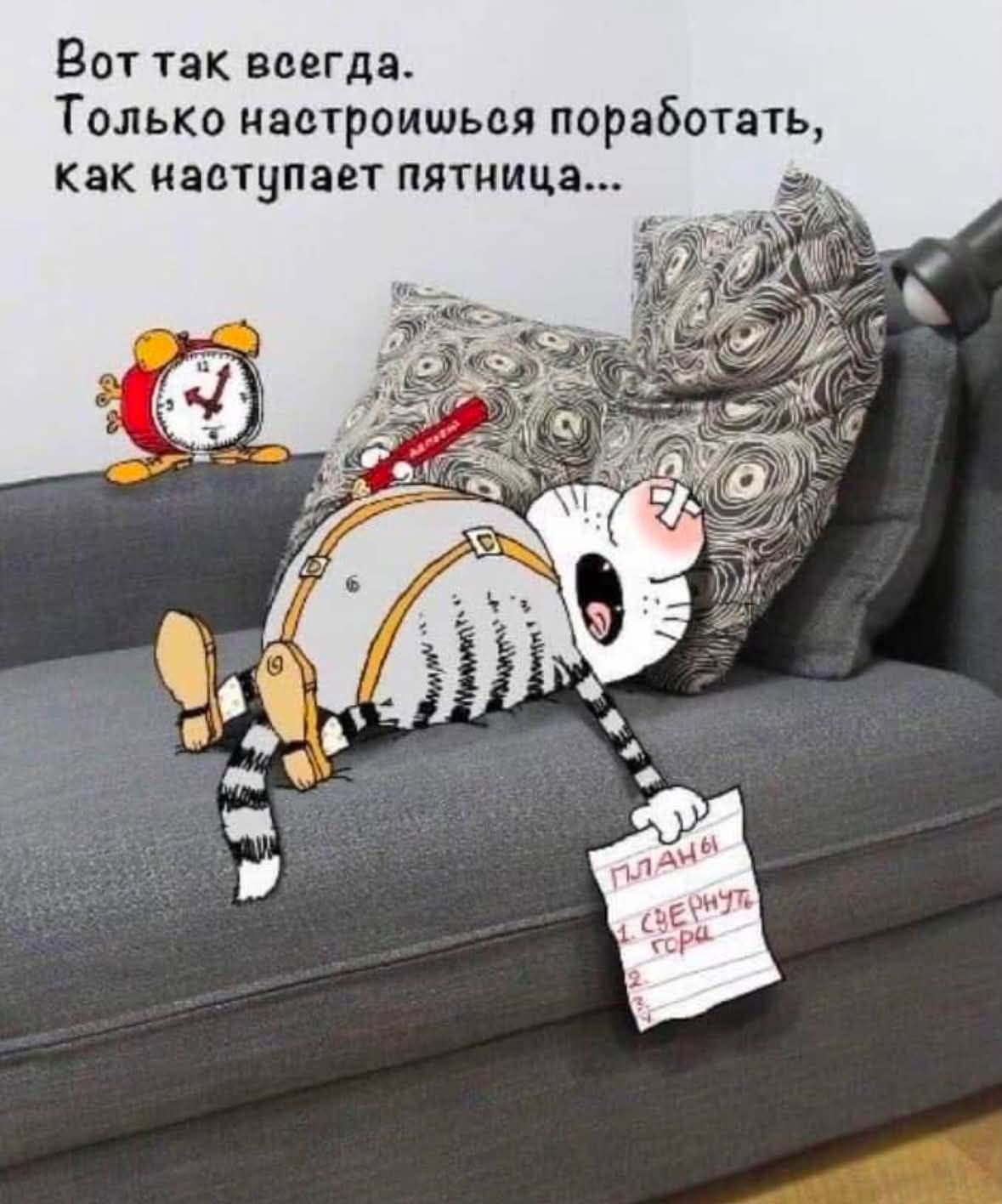 Вот так всегда. Только настроишься поработать, как наступает пятница... ПЛАНЫ 1. СВЕРНУТЬ ГОРА