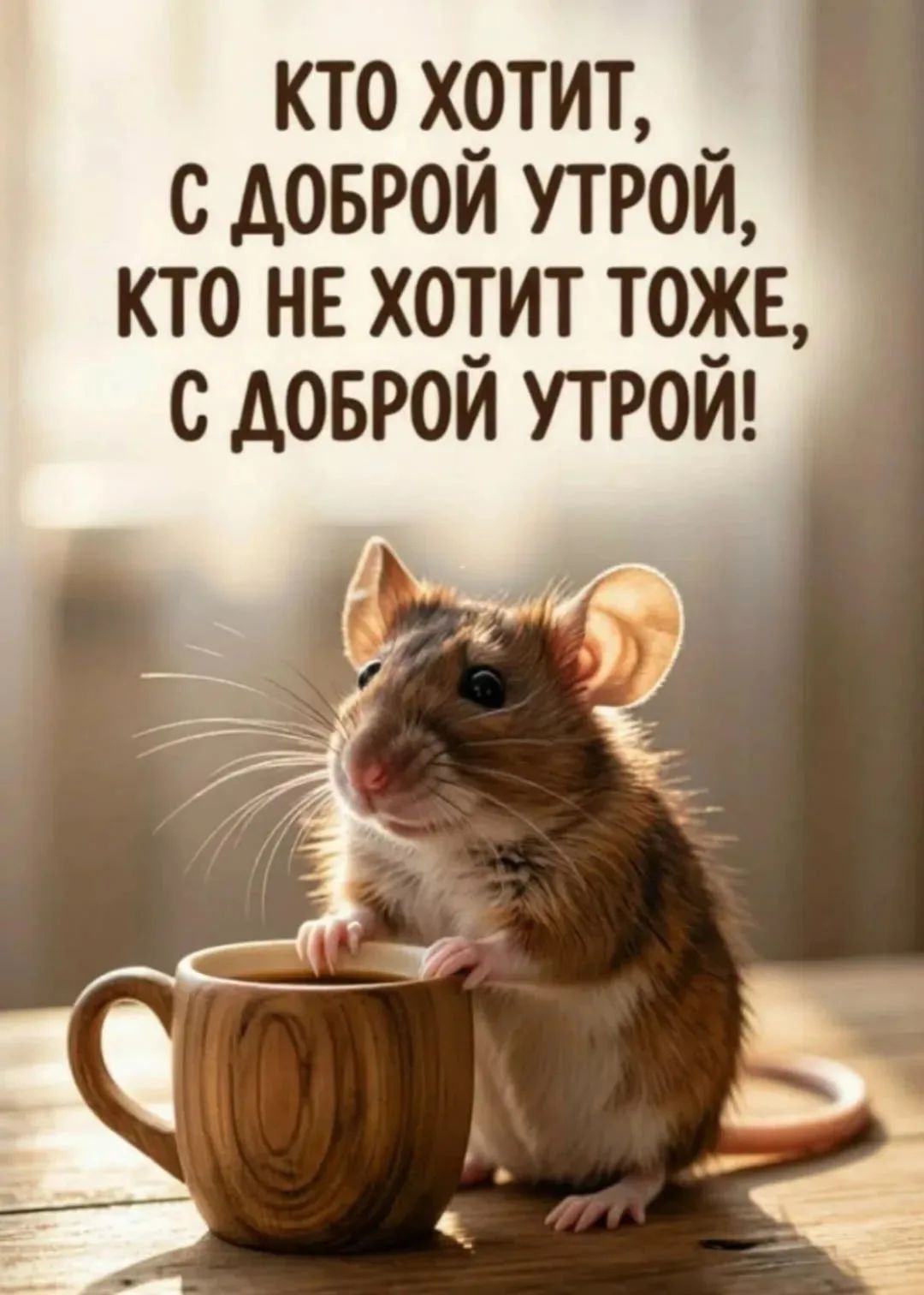 КТО ХОТИТ, С ДОБРОЙ УТРОЙ, КТО НЕ ХОТИТ ТОЖЕ, С ДОБРОЙ УТРОЙ!