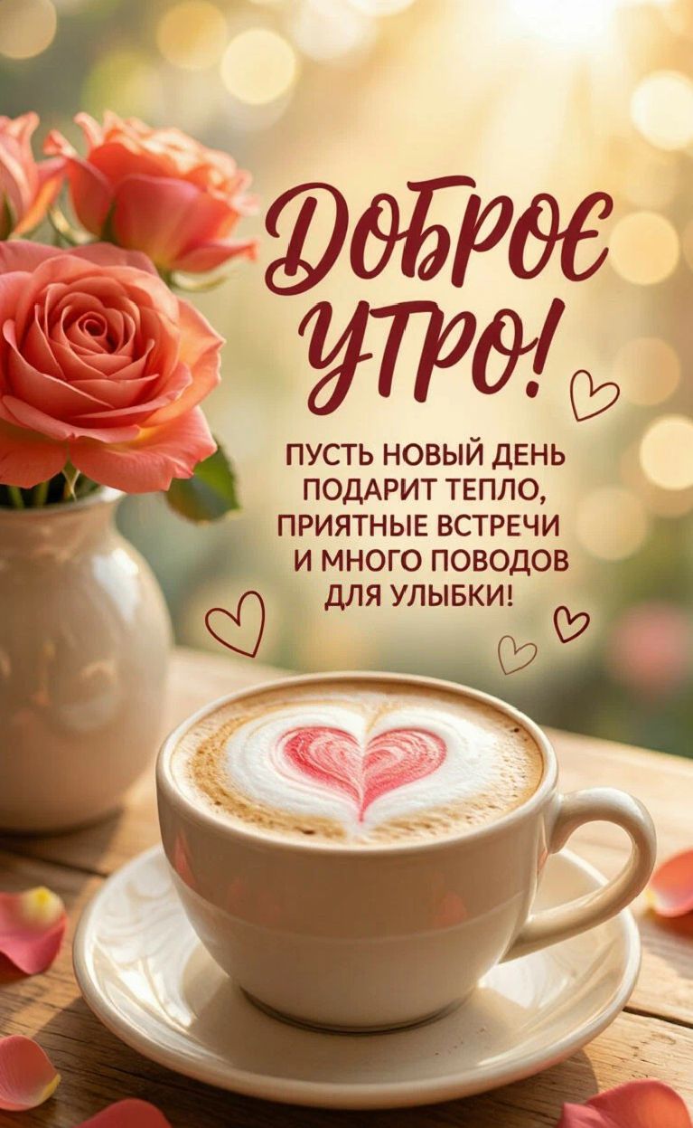 Доброе утро! Пусть новый день подарит тепло, приятные встречи и много поводов для улыбки!