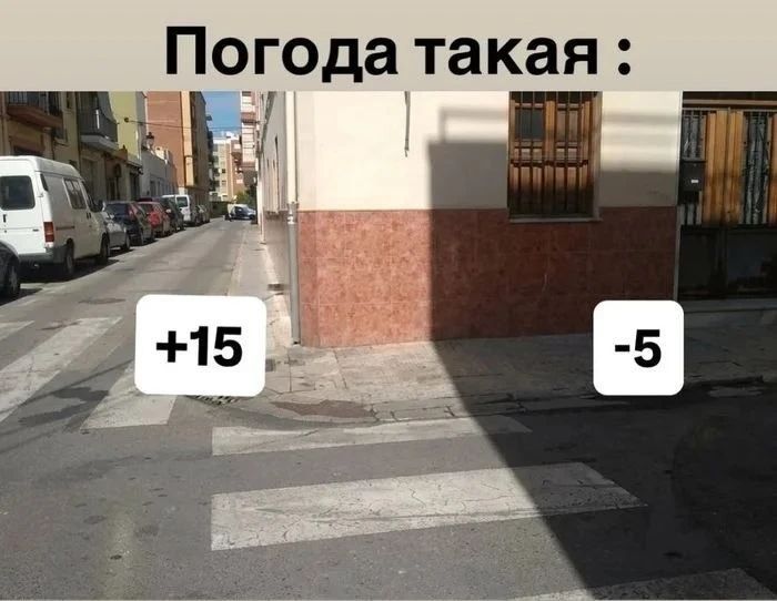 Погода такая: +15 -5