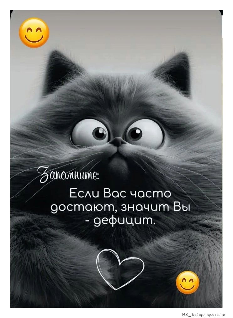 Запомните: Если Вас часто достают, значит Вы - дефицит.