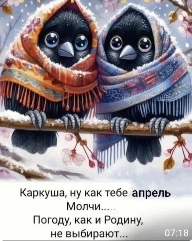 Каркуша, ну как тебе апрель Молчи..... Погоду, как и Родину, не выбирают...
