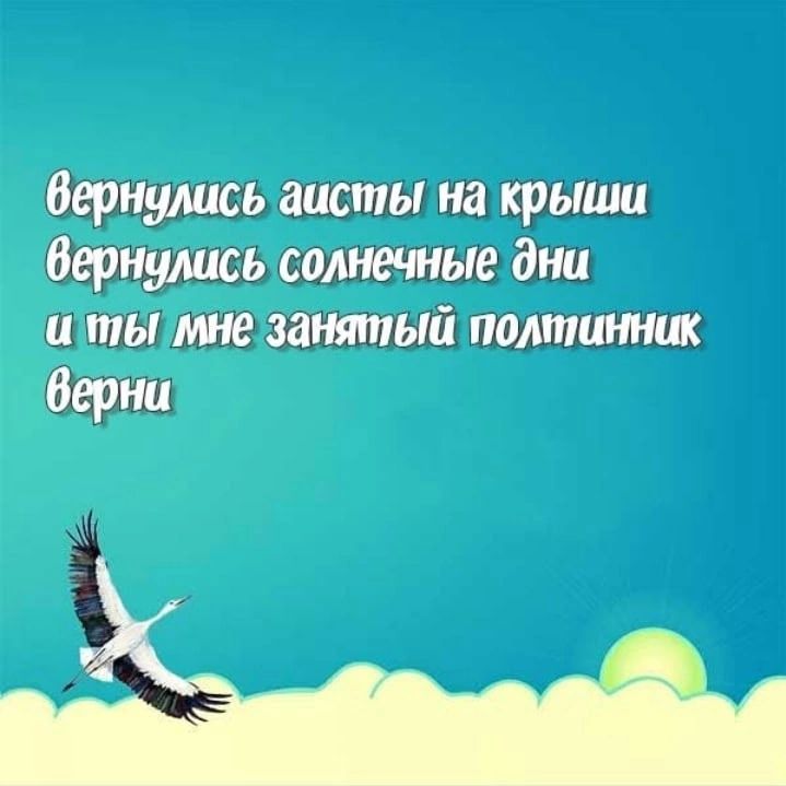 вернулись аисты на крыши вернулись солнечные дни и ты мне занятый полтинник верни