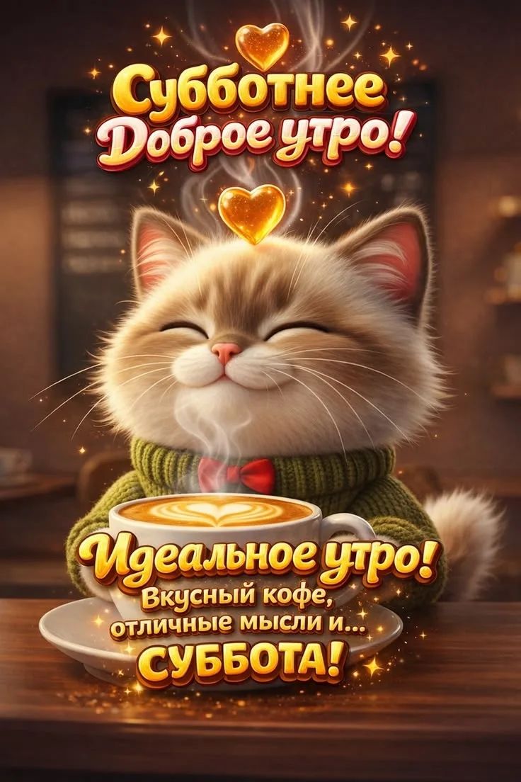 Субботнее Доброе утро! Идеальное утро! Вкусный кофе, отличные мысли и... СУББОТА!