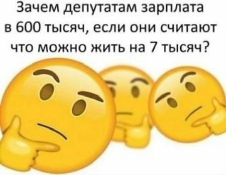 Зачем депутатам зарплата в 600 тысяч, если они считают что можно жить на 7 тысяч?
