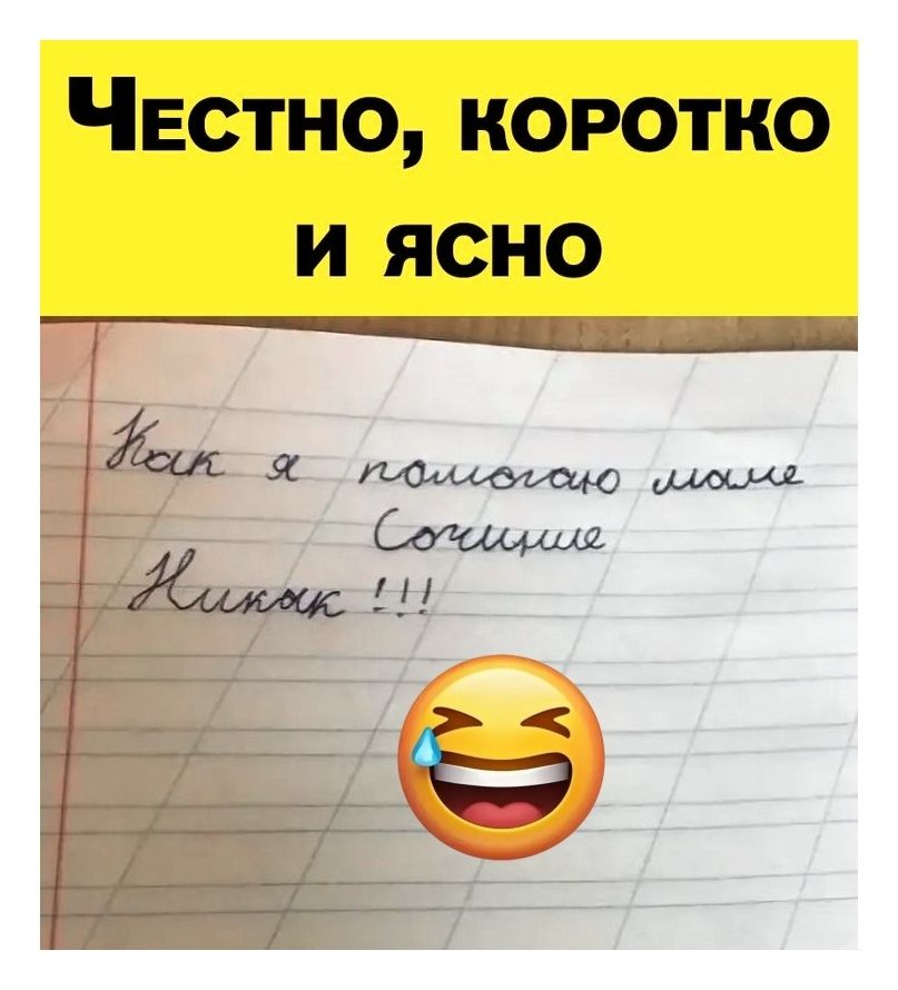 Честно, коротко и ясно Как я помогаю маме Сочинение Никак !!!
