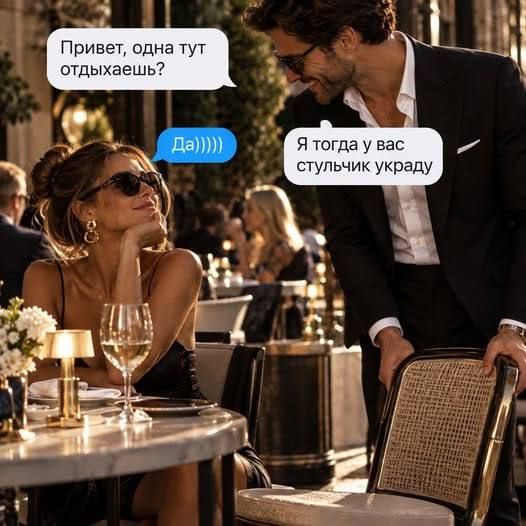 Привет, одна тут отдыхаешь? Да))))) Я тогда у вас стульчик украду