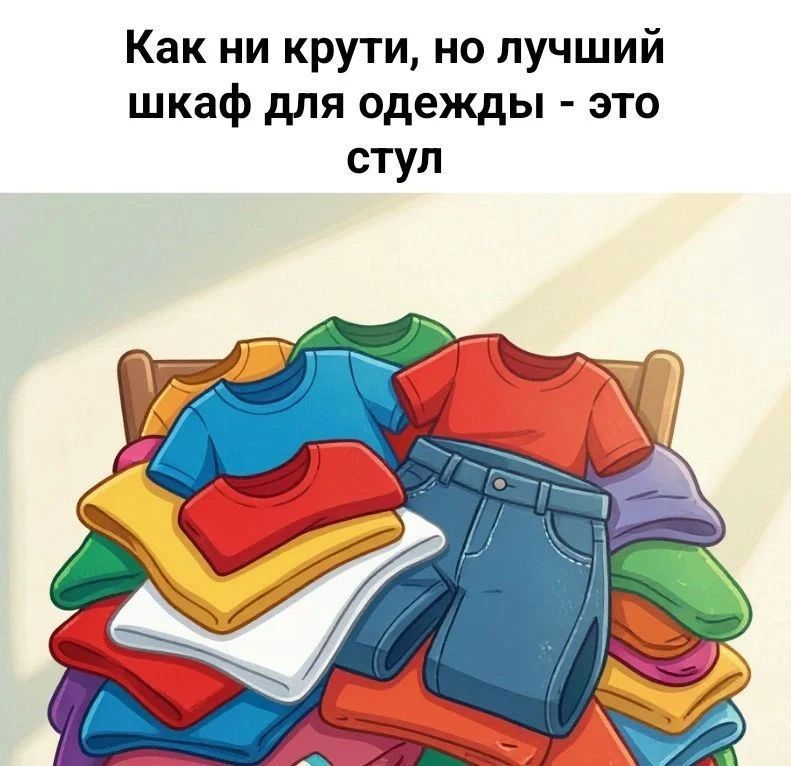 Как ни крути, но лучший шкаф для одежды - это стул