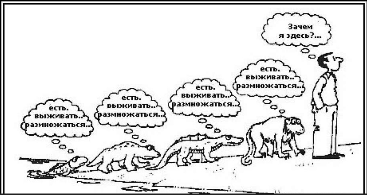 есть. выживать.. размножаться.. Зачем я здесь?...