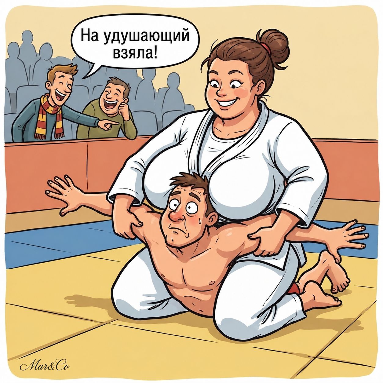 На удушающий взяла!