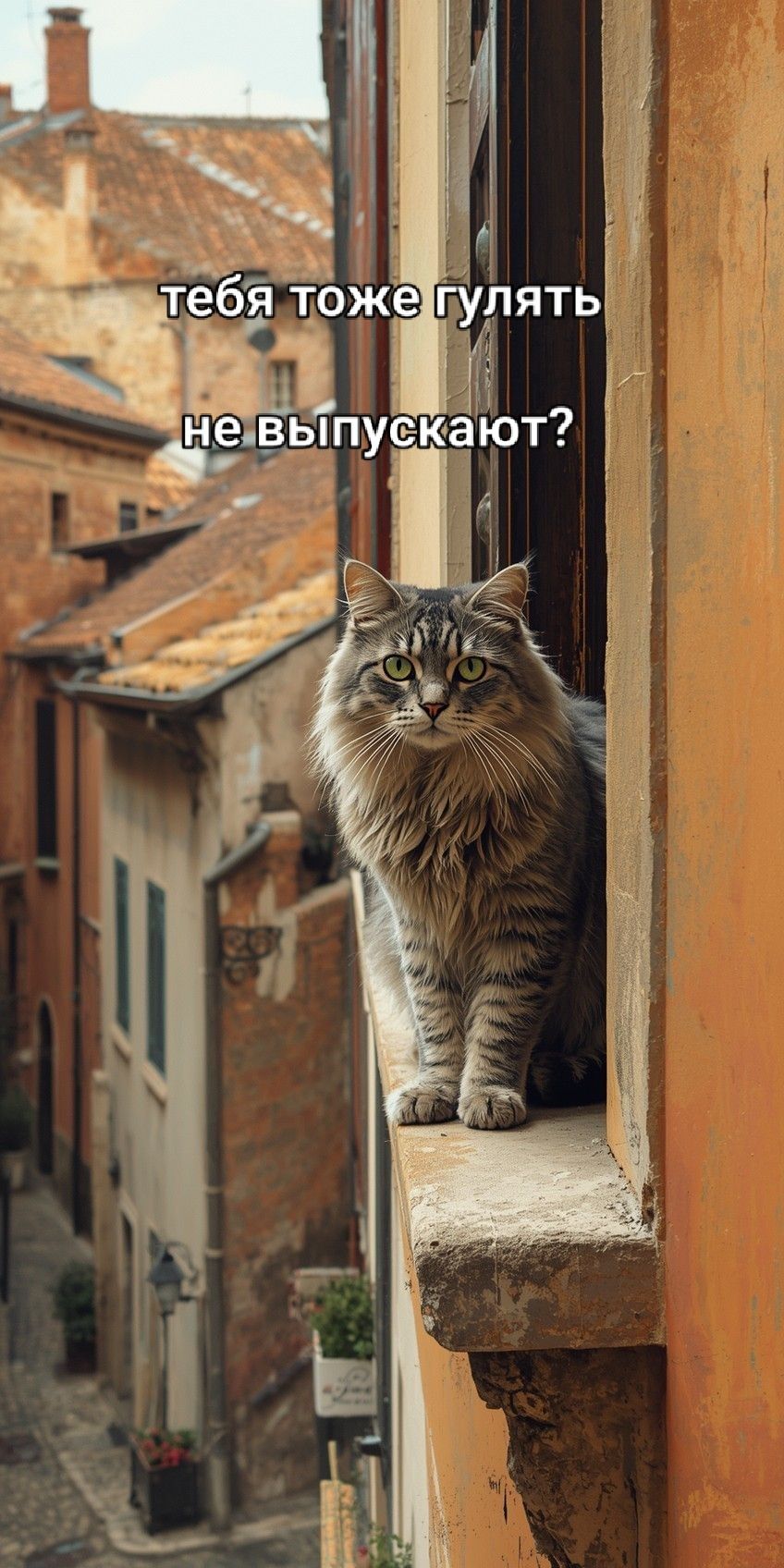 тебя тоже гулять не выпускают?