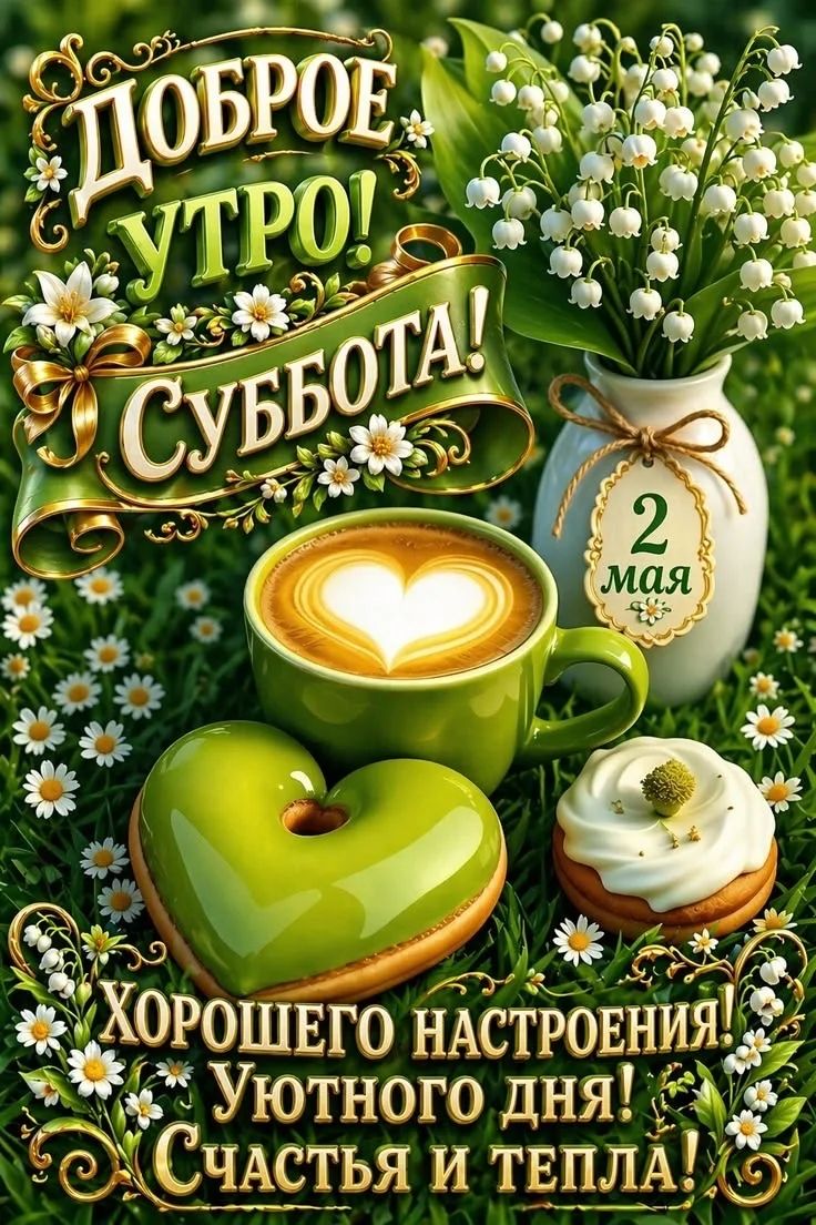 Доброе утро! Суббота! 2 мая. Хорошего настроения! Уютного дня! Счастья и тепла!