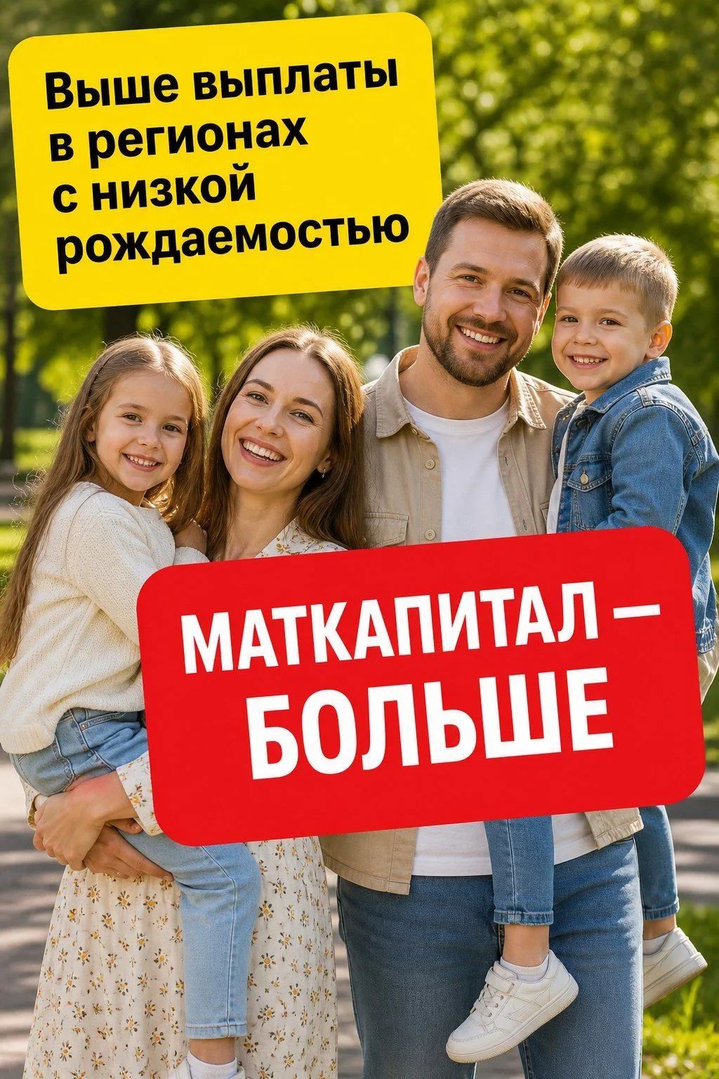 Выше выплаты в регионах с низкой рождаемостью МАТКАПИТАЛ - БОЛЬШЕ